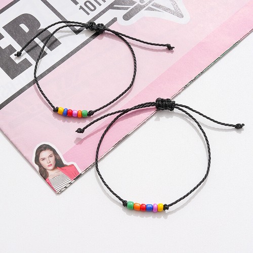 Rainbow Unisex Pride Friendship Couple Love is Love Card Bracelet Gift Present - Picture 3 of 7
