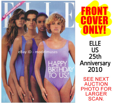 COVER ONLY ELLE US 25th Anniversary 2010 ELLE MACPHERSON Famke Janssen 