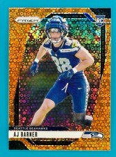 2024 Panini Prizm NFL Football #304 AJ Barner Orange Disco RC Rookie Card