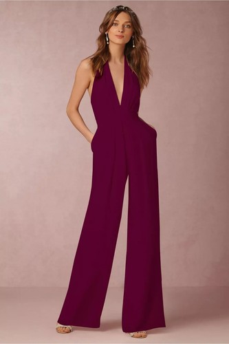 Neckholder TOP Jumpsuit Overall Hosenanzug Overalls rückenfrei Kleid - Bild 7 von 23