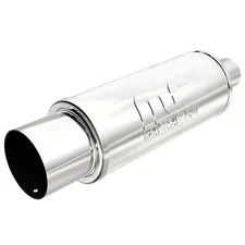MagnaFlow 14857 Polished Stainless Steel Universal Muffler 2.25” inlet / 4” Tip