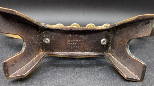 Vintage schöne grüne Grünspan Messing Dayagi Menora, Made in Israel - Bild 5 von 8