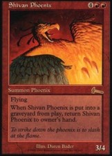 MTG magic cards 1x Shivan Phoenix Urza's Legacy Light Play, English