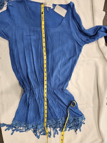 V Amiani Resort Moda Playa/Piscina Cubrimiento Azul Con Encaje Nuevo/Etiquetas Talla L 💖 - Imagen 9 de 13