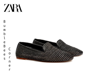 black woven shoes