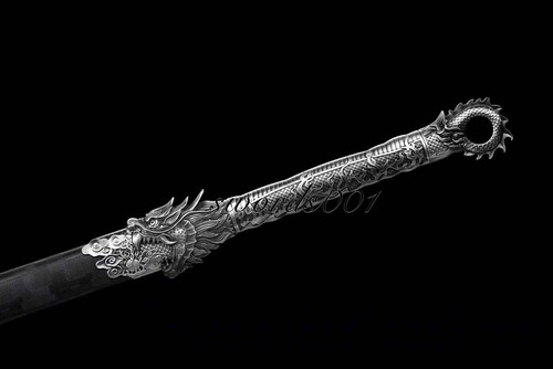 Handmade Ninja Sword Carbon Steel Zigzag Blade Chinese Tang Dao Dragon Fittings - Picture 6 of 10