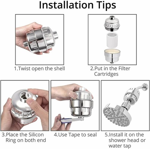 15 Stage Shower Filter Water Softener for Hard Water Chlorine Purifier Universal - Picture 5 of 7