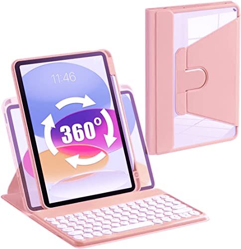 Tastatur Hülle für iPad Air 11 iPad Air (M2) 11 Zoll/Air5/Air4/Pro11 Klar-Pink - Bild 2 von 8