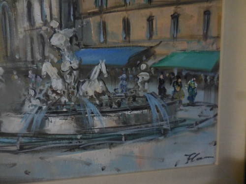 Pintura artística impresionista paisaje urbano escena callejera europea vintage al óleo sobre lienzo - Imagen 5 de 23
