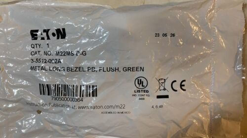 EATON M22MS-D-G LUNETTA LUNGA IN METALLO PB, A FILO, VERDE - Foto 4 di 5