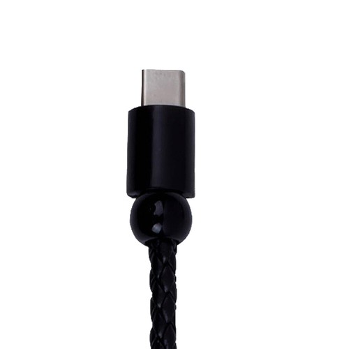 1Pc USB -C Data Sync Cable Braided Wristband Style Charging Cable (Black) - 第 5/11 張圖片