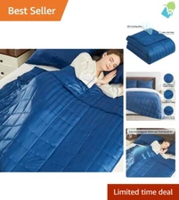 Cooling Weighted Blanket 48"x72" 15lbs - Soft for All Seasons Comfort