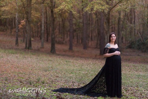 Encaje Embarazada Mujeres Fuera del Hombro Maternidad Vestido Fotografía Utilería Foto Vestido Largo - Imagen 17 de 25