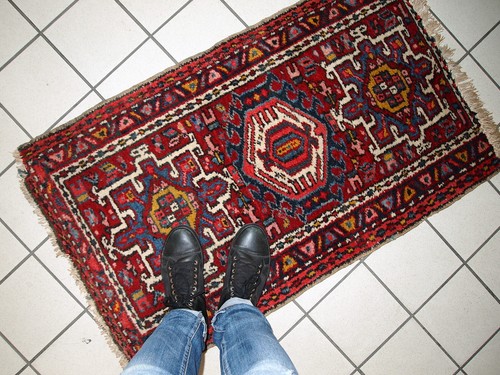 Handmade antique Oriental rug 2.1' x 3.6' (66cm x 110cm) 1920s - 1C745 - Picture 5 of 8