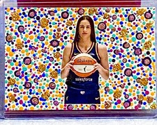 Hand Painted Sports Art  Card -dot Art- Pop Art- CC INDIANA FEVER