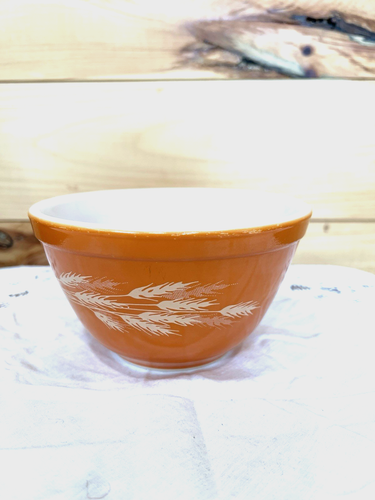 Vintage PYREX Autumn Harvest Wheat Pattern Nesting Mixing Bowl #401 EXCELLENT