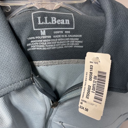 NEU LL Bean Timberledge Poloshirt Herren M mittelblau Leistung Outdoor Golf - Bild 2 von 10