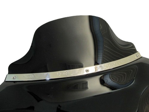 STAINLESS Windshield Trim For Harley Davidson Touring Models - Flames - Picture 2 of 2