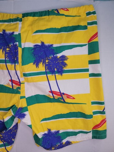 Embassy Tropical Hawaiian Surf Swim Shorts Large 38 40 Made in USA Combed Cotton - Picture 11 of 24