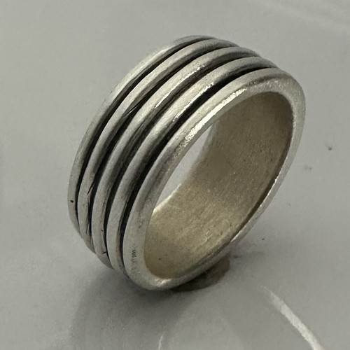MJG STERLING. 5 WIRE SILVER WEDDING BAND. 12 Grams . SZ 10 1/2 - Picture 3 of 5