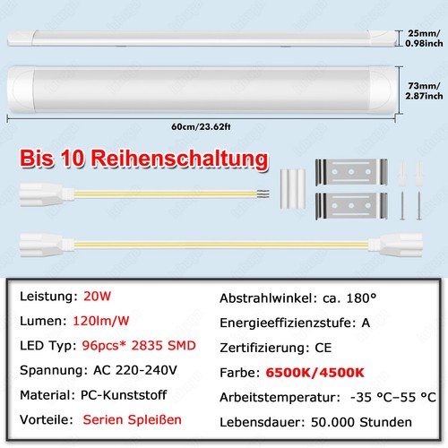 LED Röhre Feuchtraumleuchte Leuchtstoffröhre Deckenleuchte Neonröhre Röhrenlampe - Bild 8 von 57