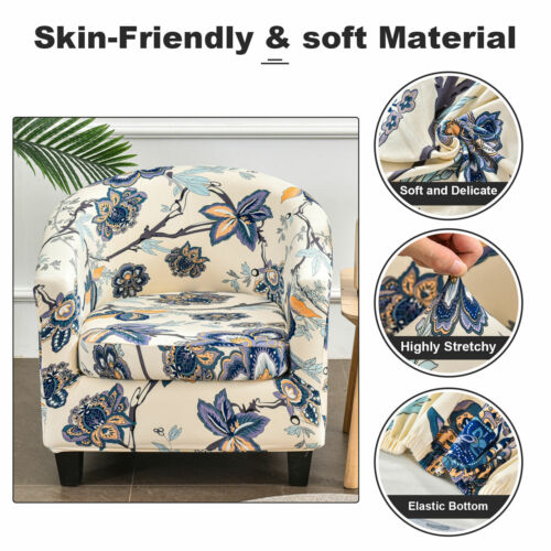 2-Piece Club Chair Slipcover Stretch Printed Tub Chair Slipcover Armchair Covers - Picture 66 of 137
