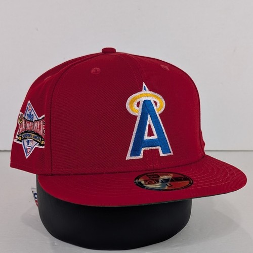 Anaheim Angels New Era 59FIFTY Fitted Hat Cap 8 Red 1989 All Star Game Patch - Picture 2 of 14