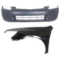 Front Bumper Cover Kit Includes Left Fender For 2003-2005 Honda Accord CAPA