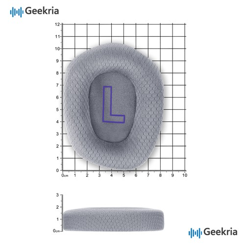 Geekria Mesh Fabric Ear Pads for Logitech G733 Headphones (Grey) - Picture 6 of 6