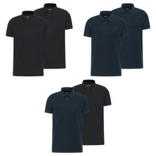 Mustang Polo Homme 2er Paquet - Palco , Tricoté Piqué, Bio-Coton, une Couleur