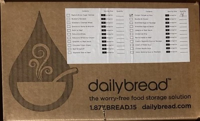 DAILY BREAD LONG TERM FOOD STORAGE Daily Bread Case Of 4 Chicken Teriyaki W/Rice Term Food Storage