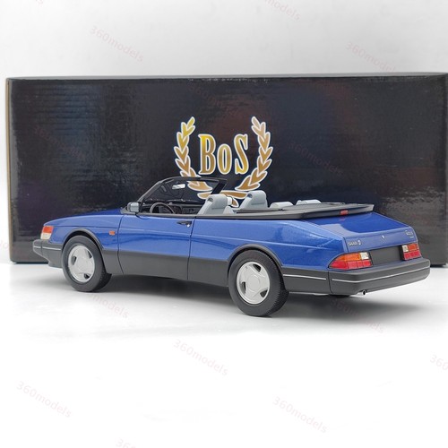 BOS 1:18 Saab 900 Cabrio 1987 Blue BOS165 Resin Model Car Limited Collection - Picture 3 of 8