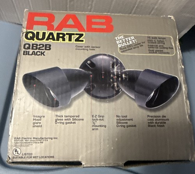 #ad QB2B RAB QUARTZ LIGHTING BLACK DUAL BULLET FLOOD LIGHTS $35.00