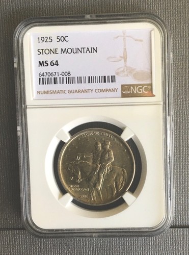 1925  HALF DOLLAR STONE  MOUNTAIN MS 64