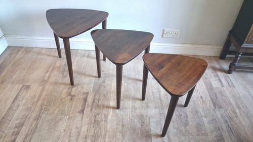 Danish Rosewood "Guitar Pick " Set of Triangular Tables - Picture 10 of 14