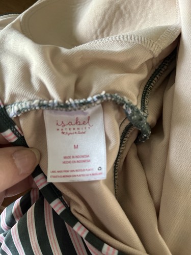 One Piece Striped Maternity Swimsuit Size Medium by Isabel Maternity Halter Top - Picture 5 of 13