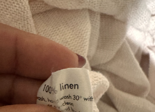 Eskandar maglione felpa maglia larga blush rosa/avorio taglia unica top 100% lino - Foto 8 di 9