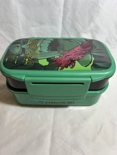 NEW Jujutsu Kaisen Bento Divided Partitions Lunch Box Green Fork & Spoon Japan