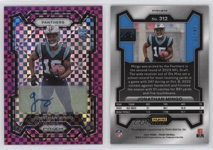 2023 Panini Prizm Rookies Purple Power /49 Jonathan Mingo #312 Rookie Auto RC
