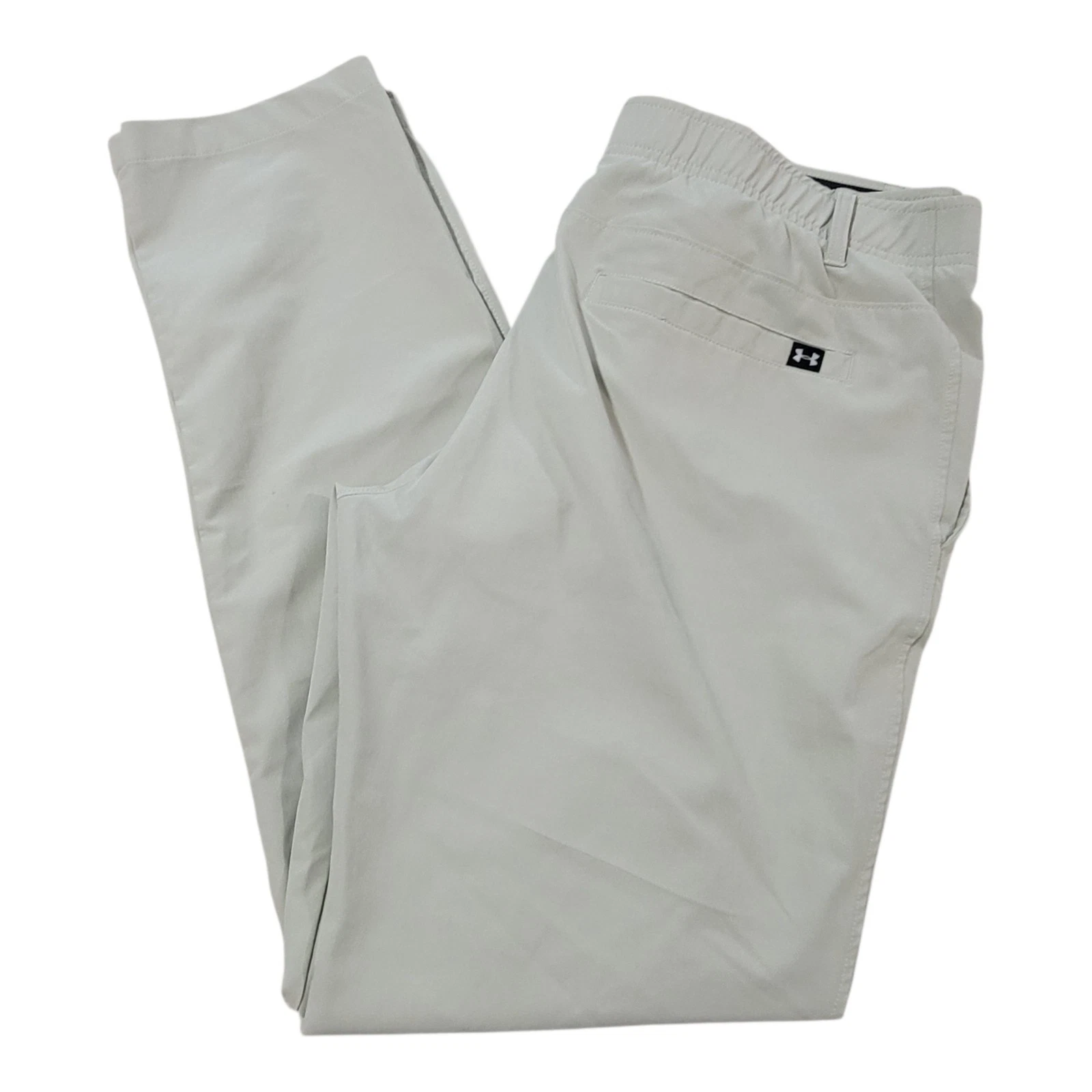 Under Armour Match Play Golf Pants Mens Size 36x32 Flat Front Beige Lightweight