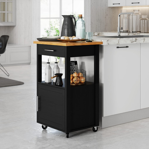 Kitchen Island Cart with Storage,Rolling Kitchen Island Side Table on Wheels ...