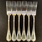 Vintage GROSVENOR Silverplate  - Set x 6 ENTREE FORKS 18.5cmL - Floral Scroll