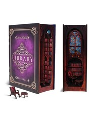 Book Nook DIY Kit   NOOKBOOX 3D Wooden Diorama Miniature Library Bookend Inse...