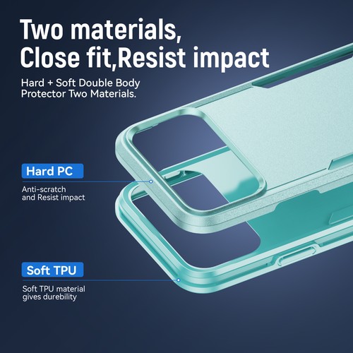 For iPhone 17 Pro Max/17 Air/17 Shockproof Rubber Case Hybrid PC Slim Back Cover - Picture 33 of 64