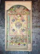 Ancien Flipper de table bois à décor chinois - manque papier & clous -fonctionel