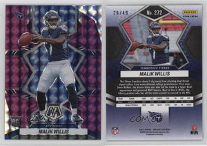 2022 Panini Mosaic NFL Debut Purple Prizm /49 Malik Willis #272 Rookie RC
