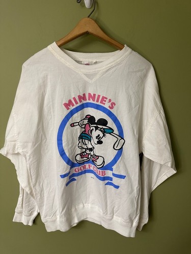 T-shirt manches longues femme Disney taille L vintage Minnie’s golf club blanc années 90 80