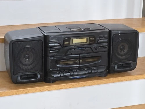 JVC PC-X110 Boombox Portable CD FM AM Dual Cassette VTG 1990s 90s | Works