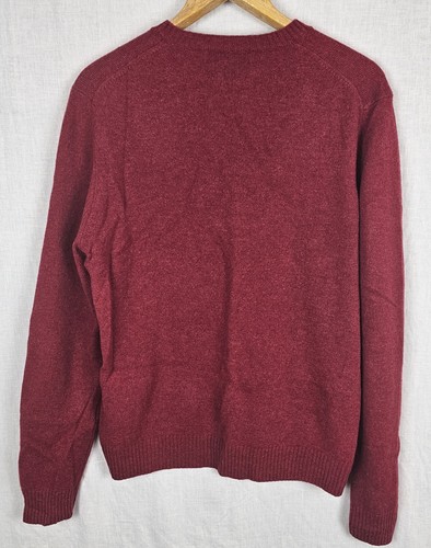 Brooks Brothers Mens Scottish Lambswool V-Neck Sweater Large Burgandy Vintage - Picture 4 of 7