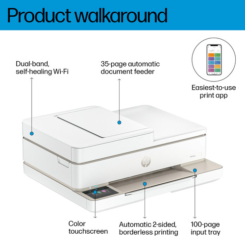 HP Envy 6555e All-in-One Printer with 3 Months of Instant Ink for free with HP+ - Afbeelding 10 van 10